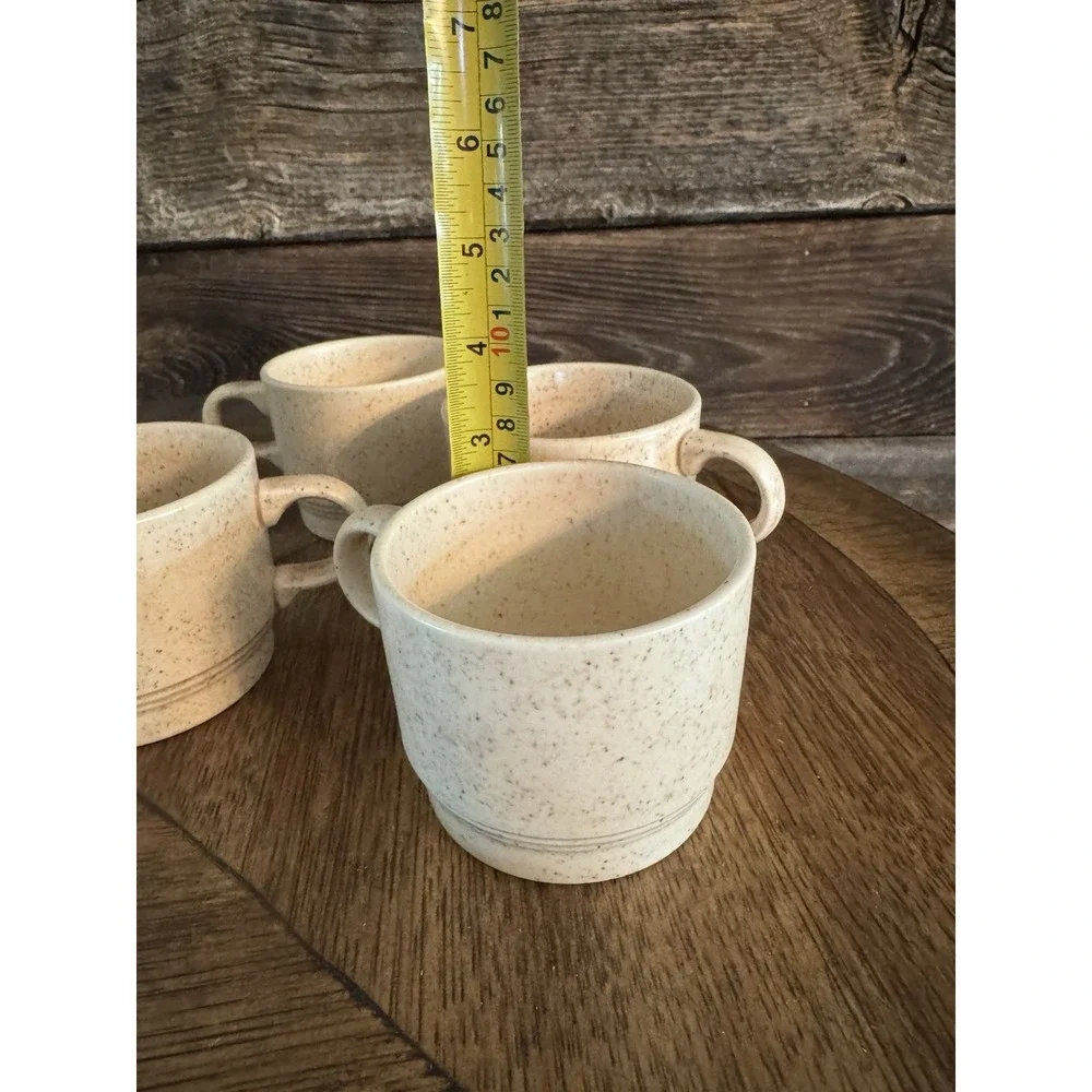 Homer Laughlin Homestead Dinnerware Wheat Stoneware ‎ Plate 4 Coffee Cups, Mugs